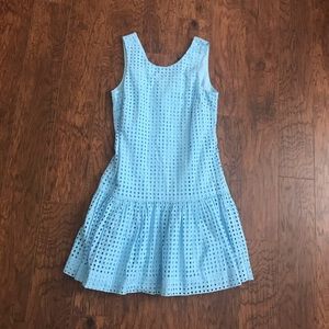 J. Crew Size 0 Blue Sleeveless Ruffled Dress Lined